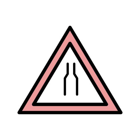 Vector Road smalnar på båda sidor Road Sign Icon