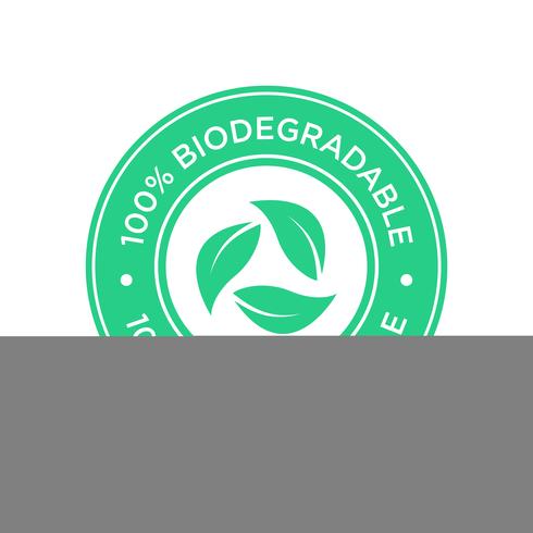 100% biologisch abbaubares und kompostierbares Symbol. vektor