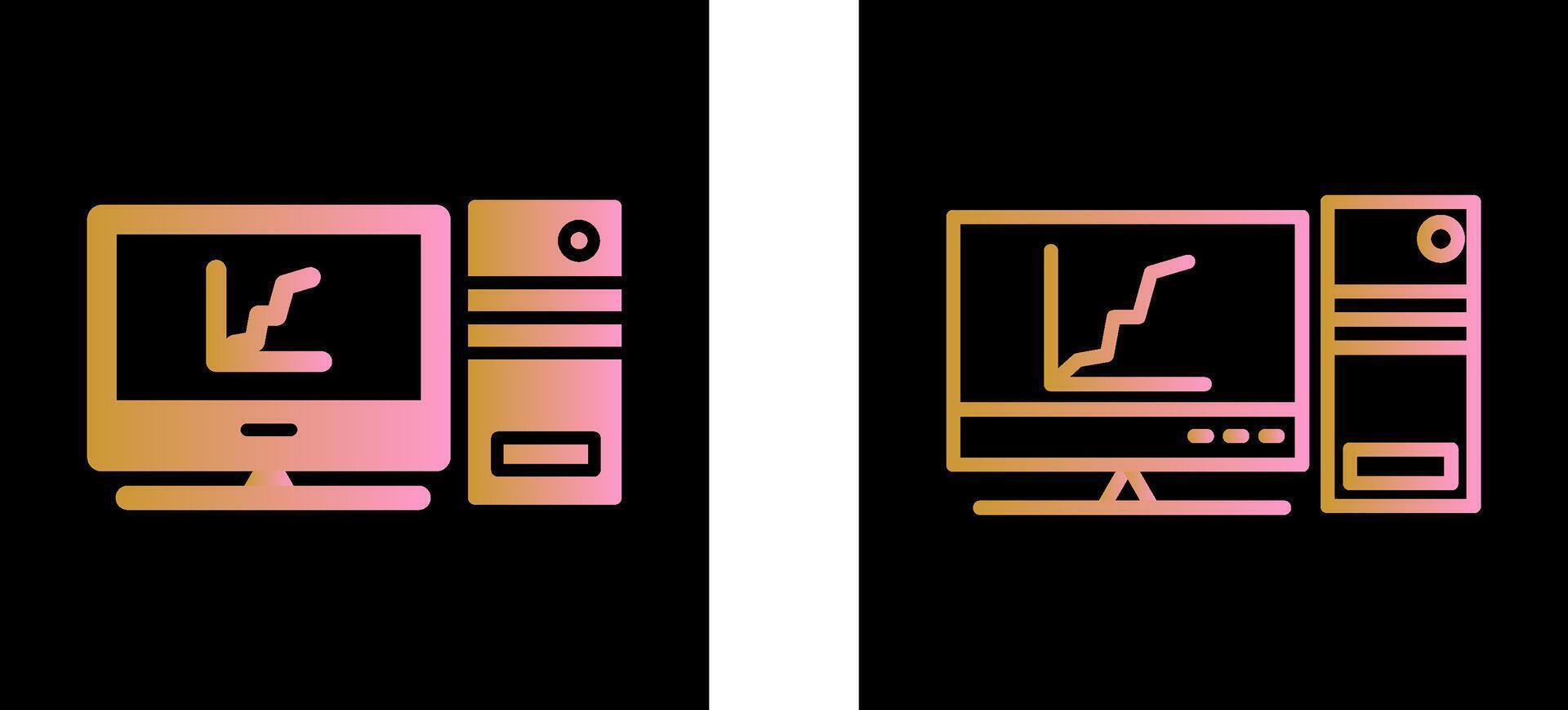 Bildschirmvektorsymbol für Diagrammlinie vektor