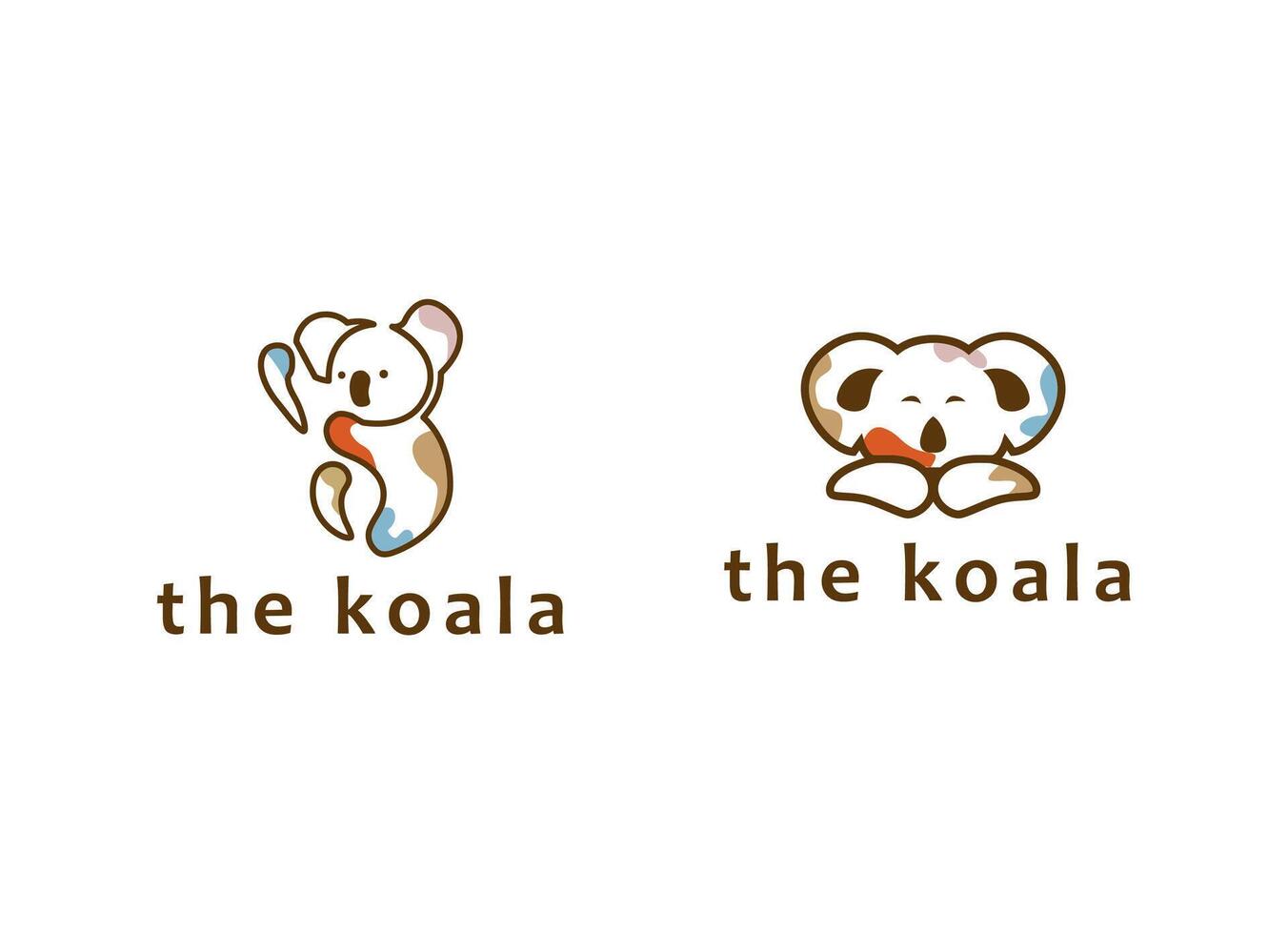 söt lat koala logotyp design ikon. koala logotyp design vektor