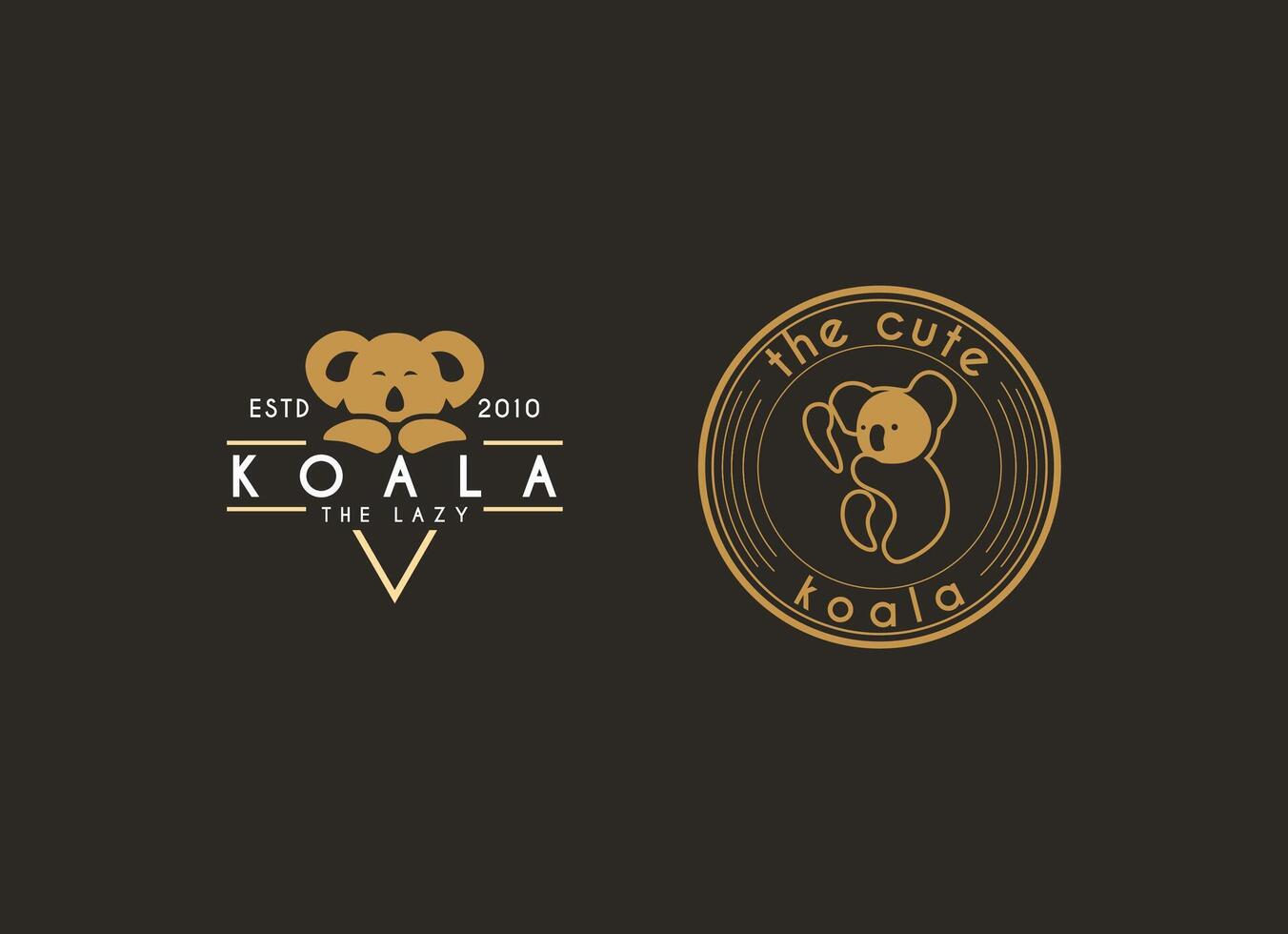 süß faul Koala Logo Design Symbol. Koala Logo Design vektor