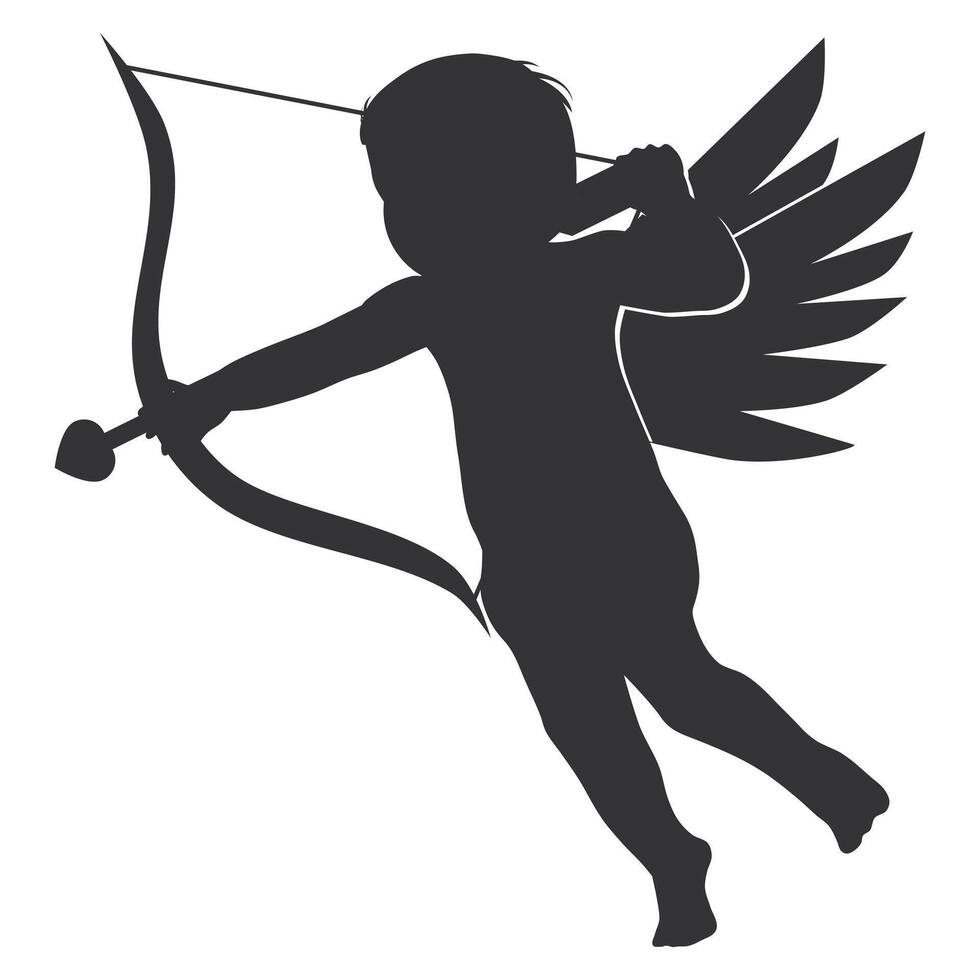 illustration av cupid med en rosett. lämplig för innehåll på hjärtans dag. vektor