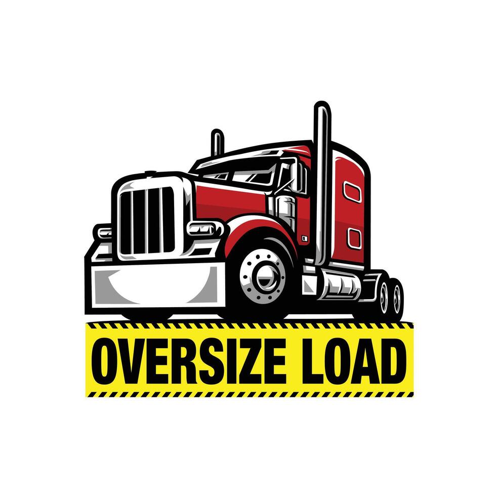 ovesize ladda lastbil logotyp och baner vektor. bäst för lastbilstransporter relaterad industri vektor