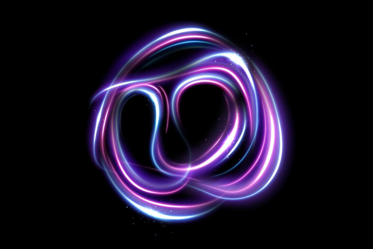 abstrakt glühend Spiral- bewirken auf dunkel Hintergrund, Vektor Illustration