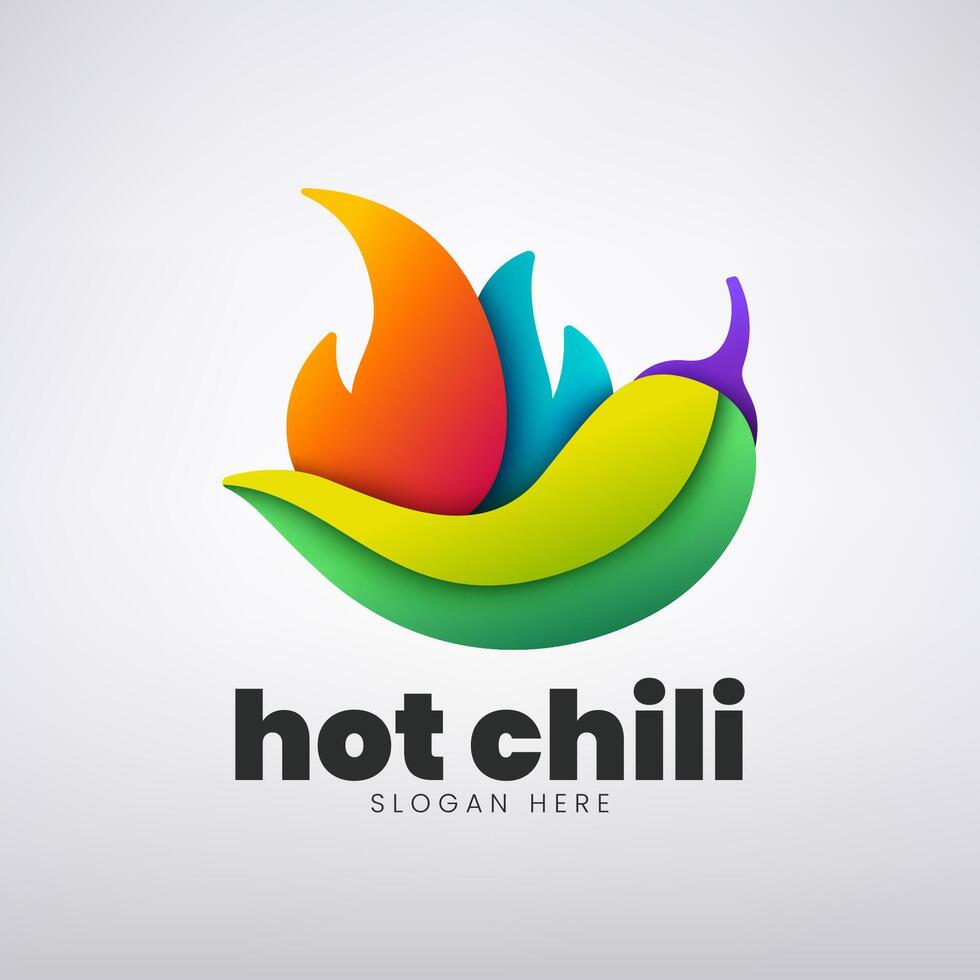 heiß Chili Logo Design, kreativ würzen Essen Symbol, Vektor Illustration