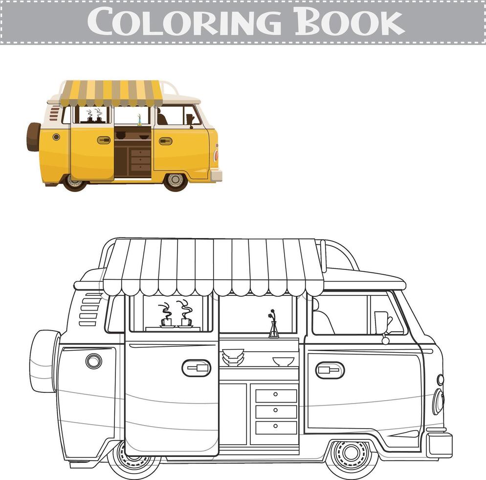 handgemalt Färbung Buch zum Kinder Autos und Fahrzeuge vektor