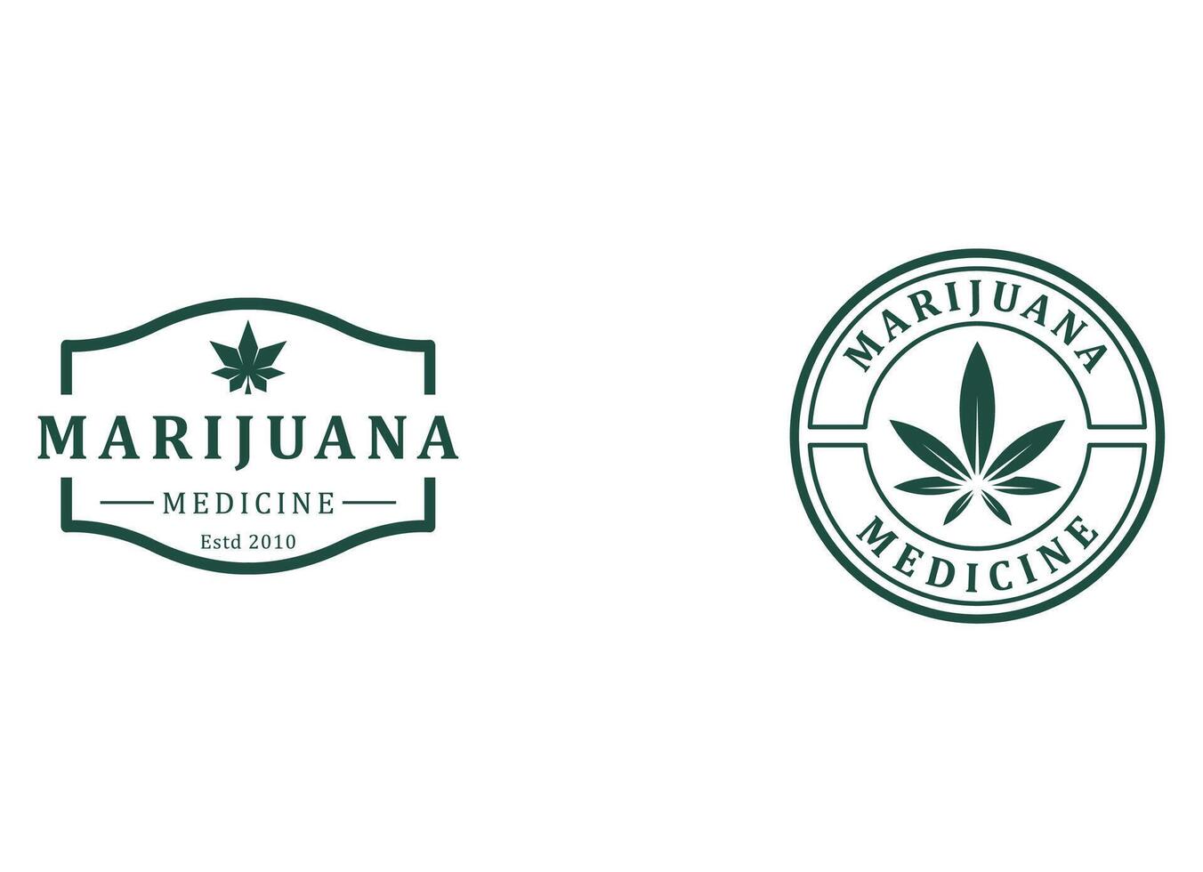 medizinisch Blatt Marihuana, Cannabis Logo Design Vektor