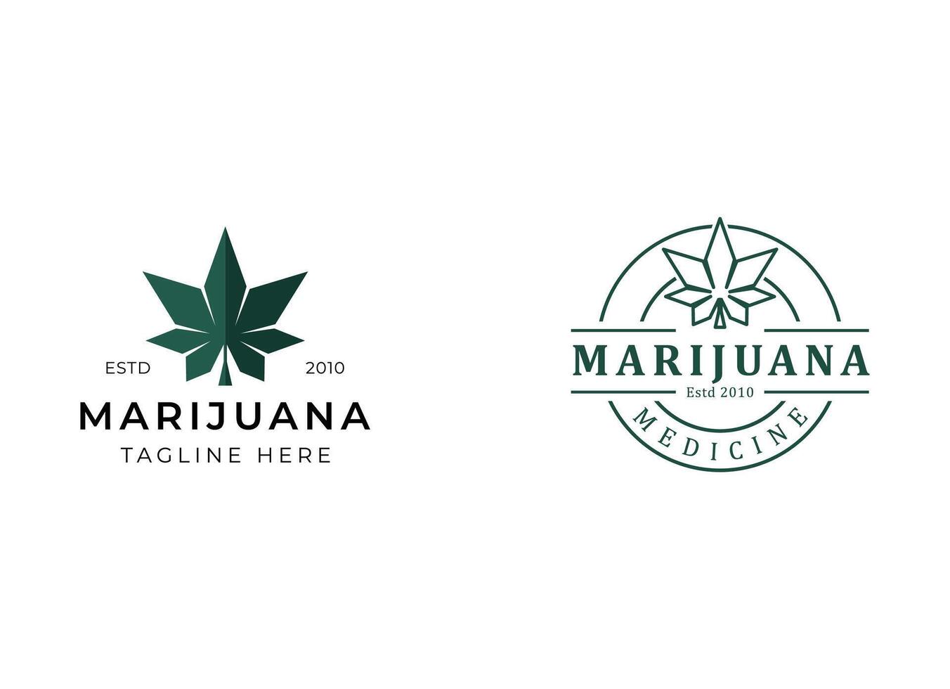 medizinisch Blatt Marihuana, Cannabis Logo Design Vektor