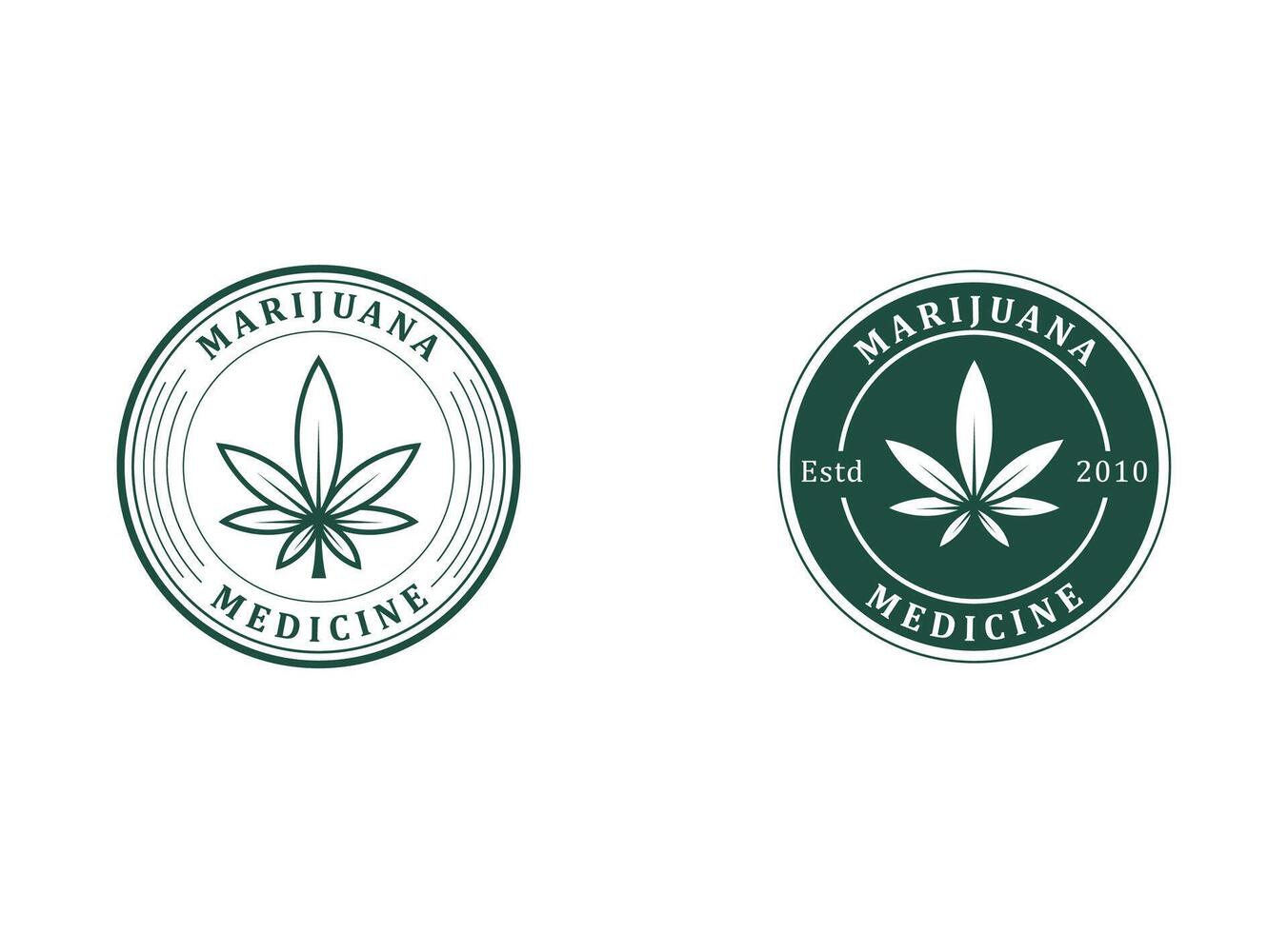 medicinsk blad marijuana, cannabis logotyp design vektor
