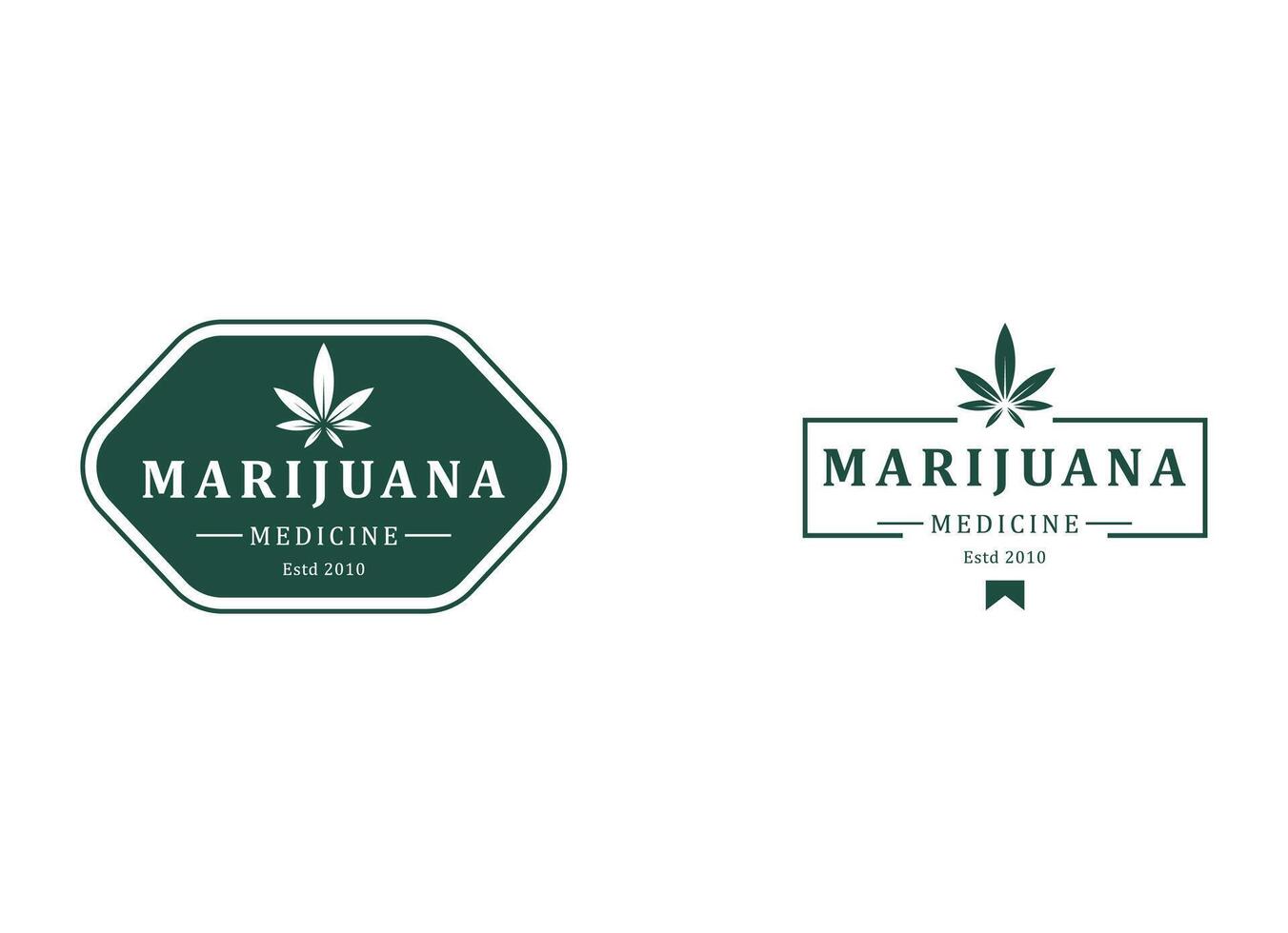 medizinisch Blatt Marihuana, Cannabis Logo Design Vektor