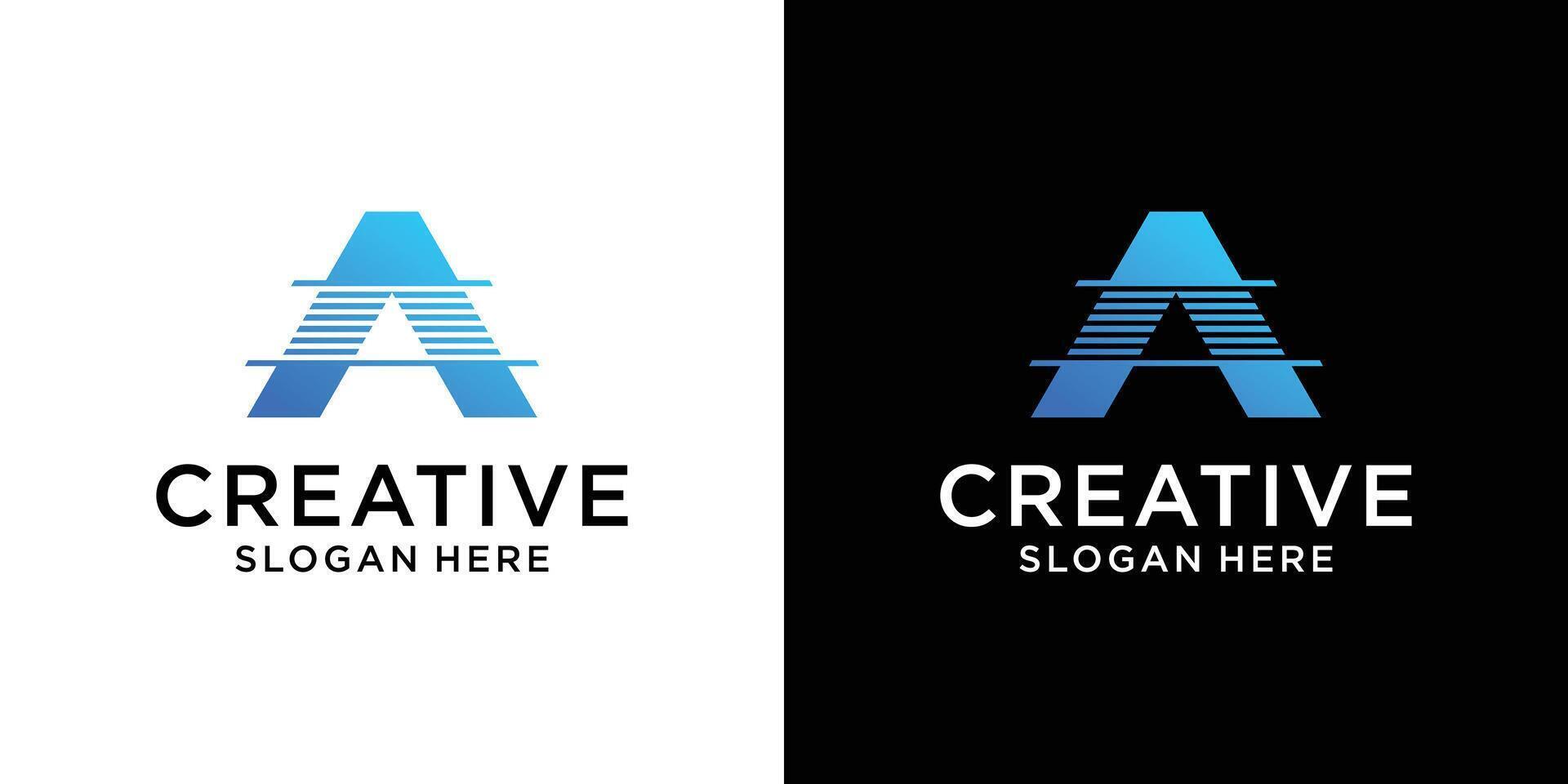 Initiale Brief ein Technologie Logo Design Vektor