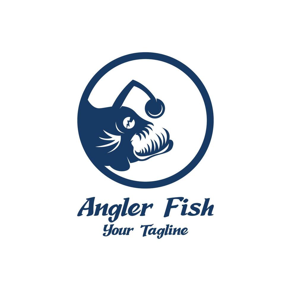 mächtig und einzigartig Angler Fisch Logo Vektor