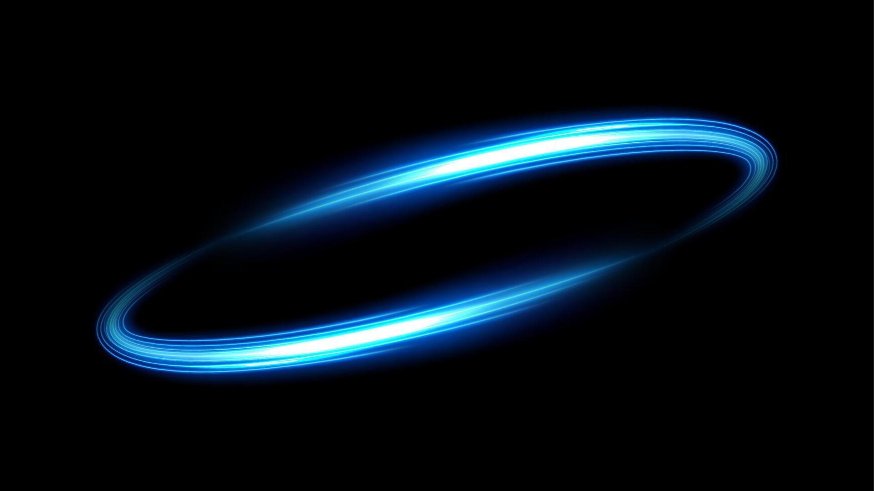 Blau Ring Licht bewirken isoliert auf dunkel Hintergrund, Vektor Illustration