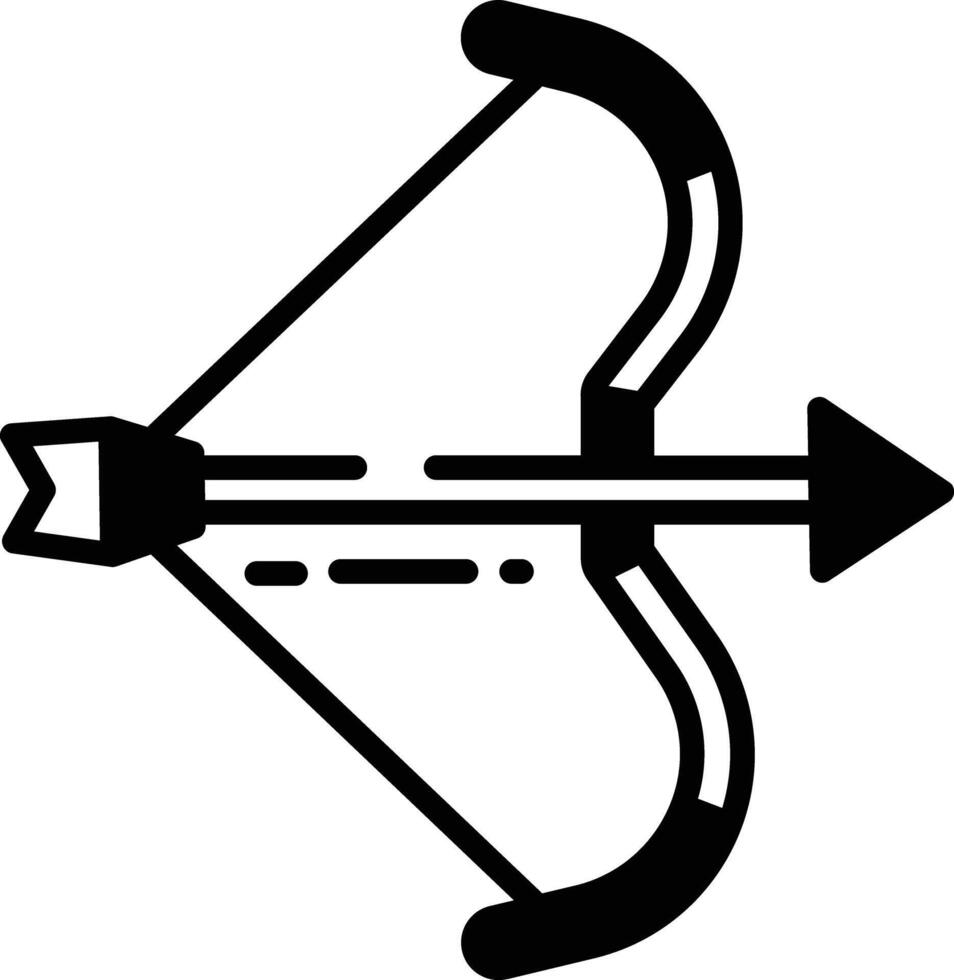 Bogenschießen Glyphe und Linie Vektor Illustration