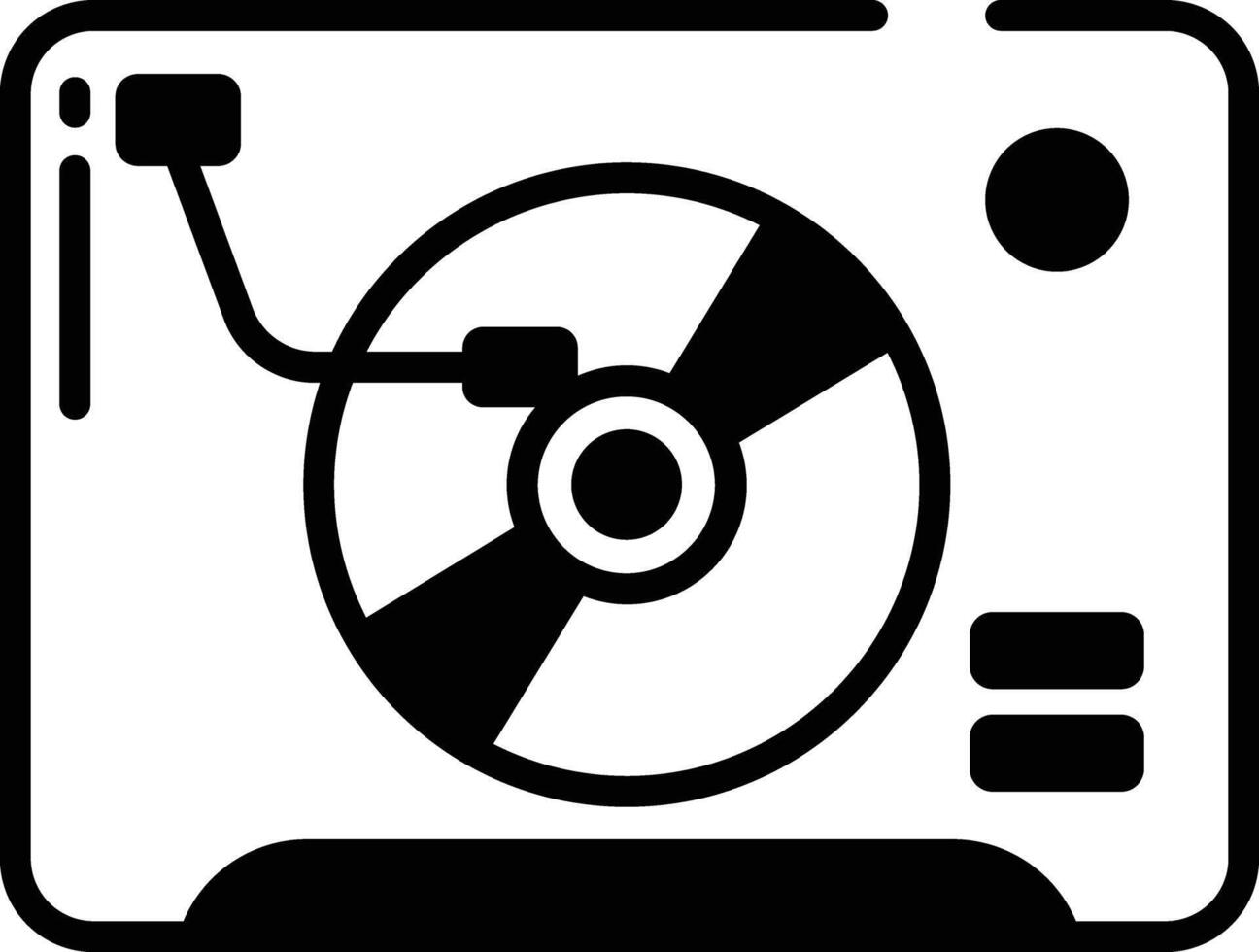 vinyl spelare glyf och linje vektor illustration