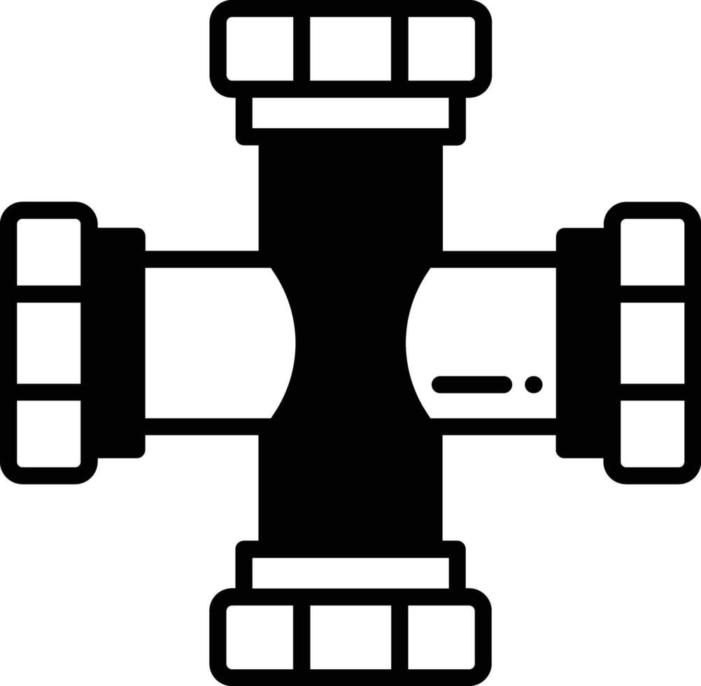 Plus gestalten Rohr Glyphe und Linie Vektor Illustration