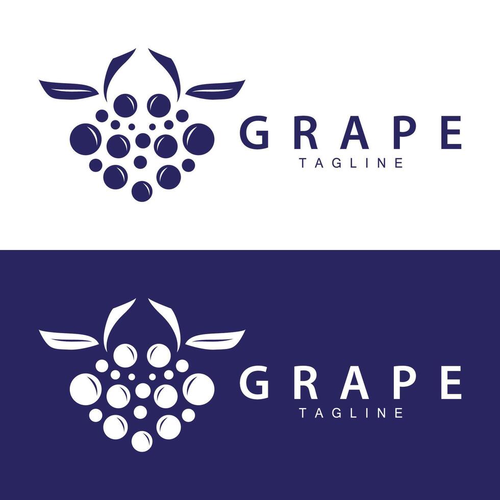 Traube Logo, Garten Vektor, frisch lila Frucht, Wein Marke Design, einfach Illustration Vorlage vektor