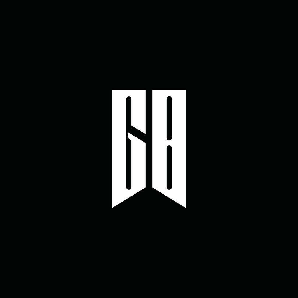 gb -logotypmonogram med emblemstil isolerad på svart bakgrund vektor