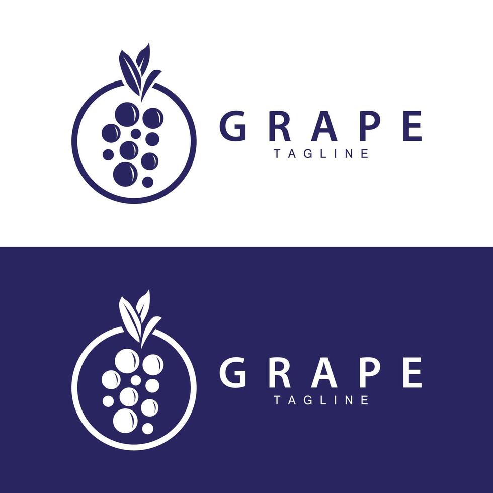 Traube Logo, Garten Vektor, frisch lila Frucht, Wein Marke Design, einfach Illustration Vorlage vektor