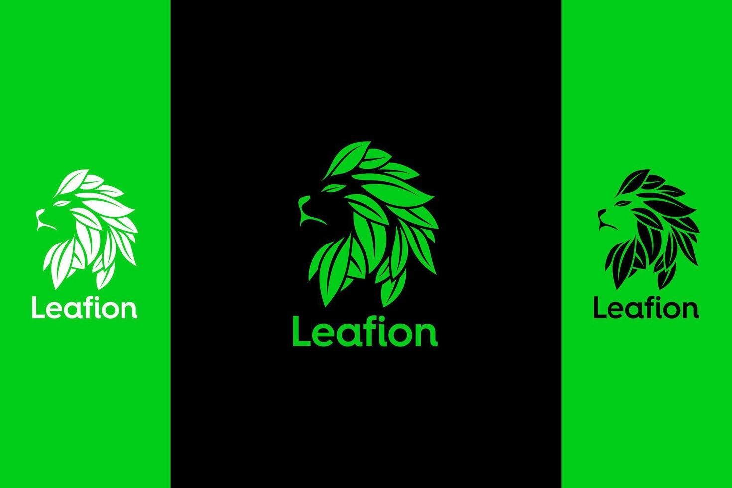 lejon blad modern logotyp vektor