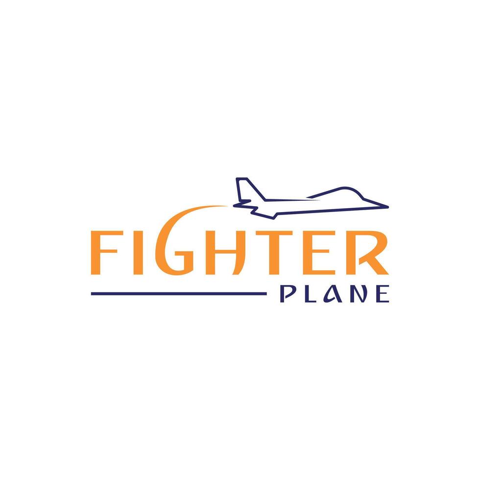 Kämpfer Flugzeug Wortmarke Text Logo Design Vektor Vorlage