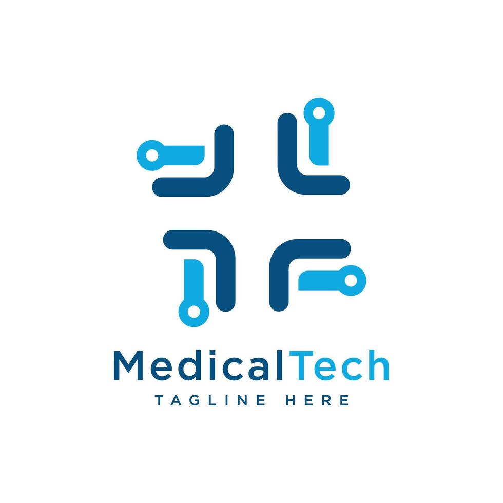 medicinsk teknologi tecken modern kreativ vektor logotyp mall
