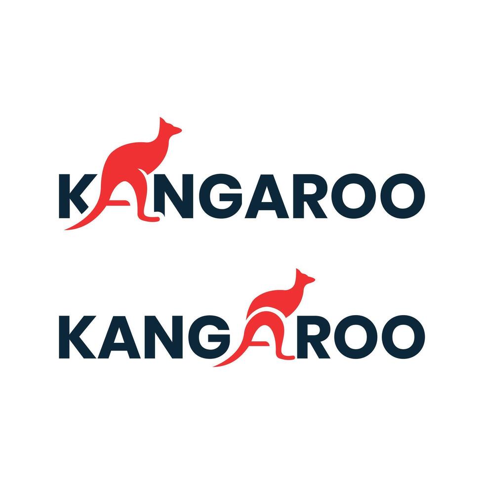 känguru ord mark text design kreativ vektor logotyp mall