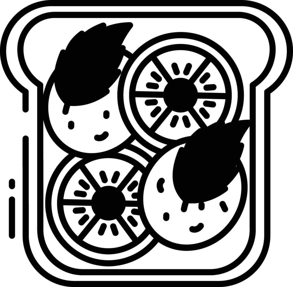 Pilz Toast Glyphe und Linie Vektor Illustration