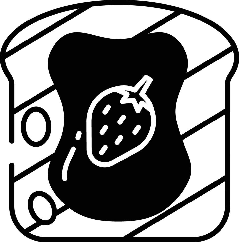 Toast Glyphe und Linie Vektor Illustration