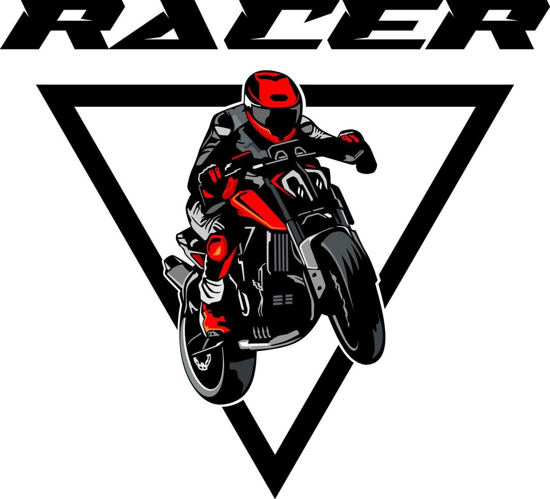 motor cykel racer urban logotyp design vektor