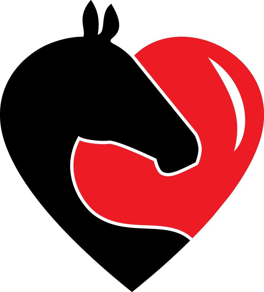 Liebe mit Pferd Idee Vektor Logo Design