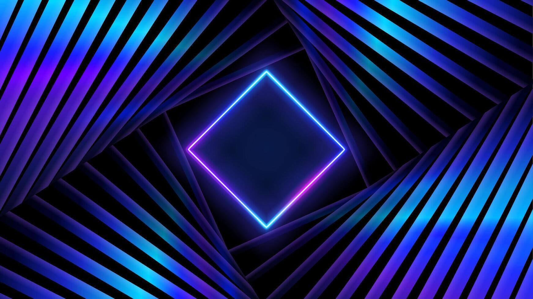 Spinnen Tunnel mit Rosa violett Neon- Licht. modern Neon- Licht Spektrum, Vektor Illustration