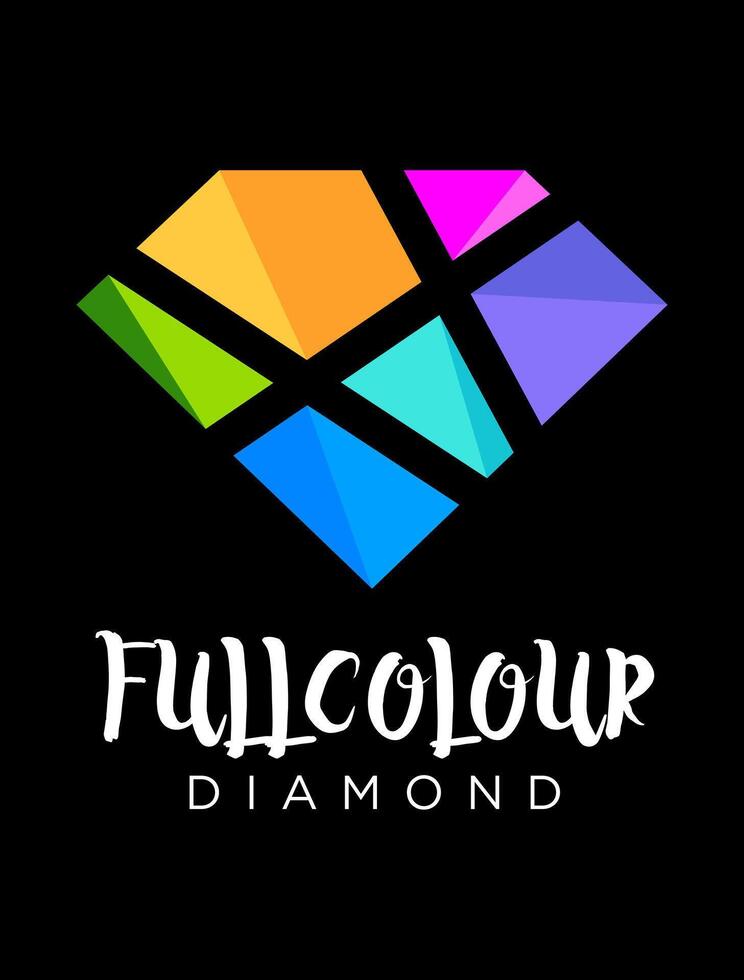 logotyp diamant full färg aning vektor logotyp design