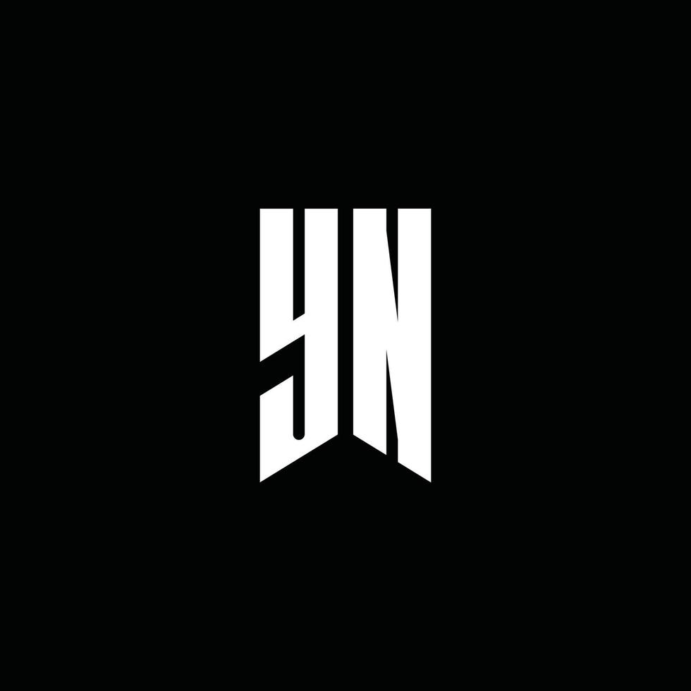 yn-Logo-Monogramm mit Emblem-Stil auf schwarzem Hintergrund isoliert vektor