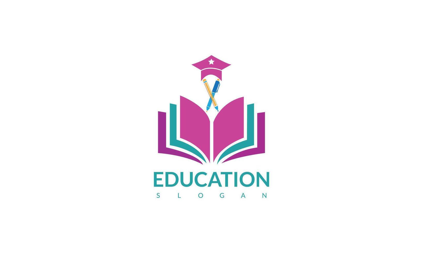 modern Design von Buch und Kleid Bildung Logo mit modern Rahmen vektor