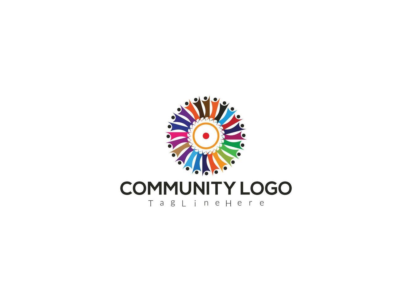 abstrakt Logo Einheit und Zusammengehörigkeit von Sozial Personen. vektor