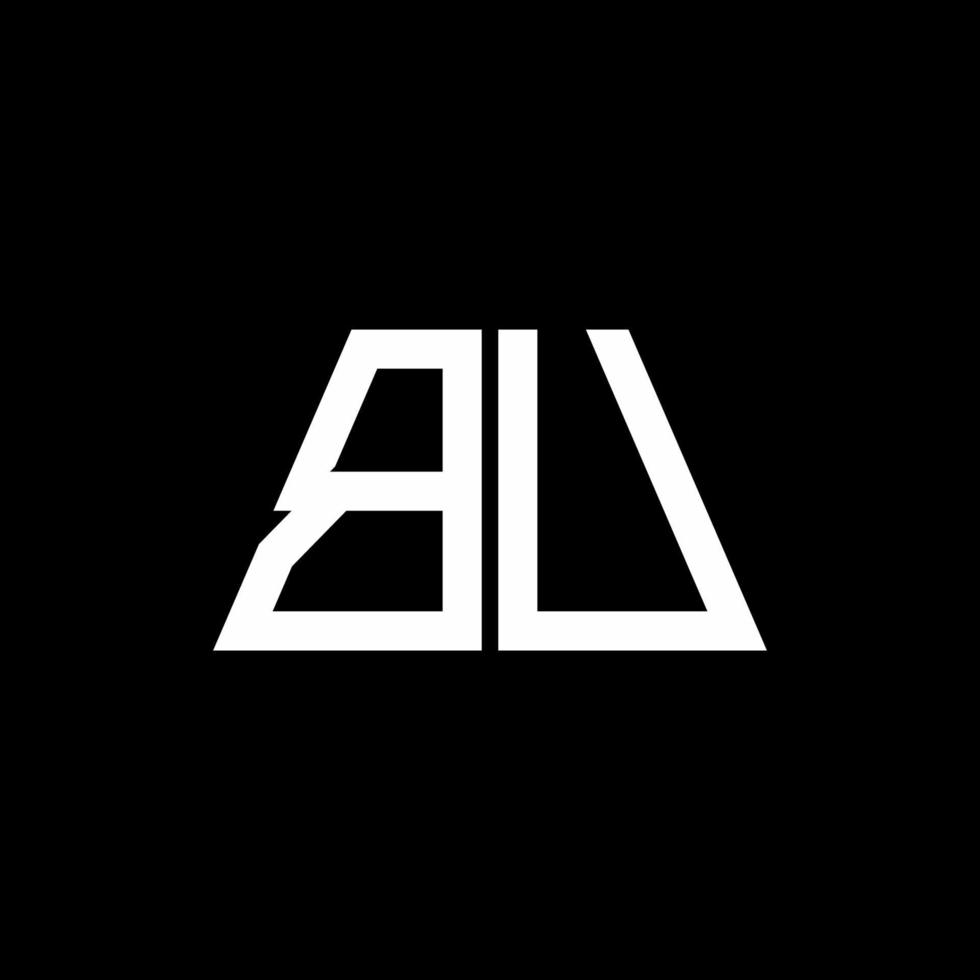 bu Logo abstraktes Monogramm auf schwarzem Hintergrund isoliert vektor