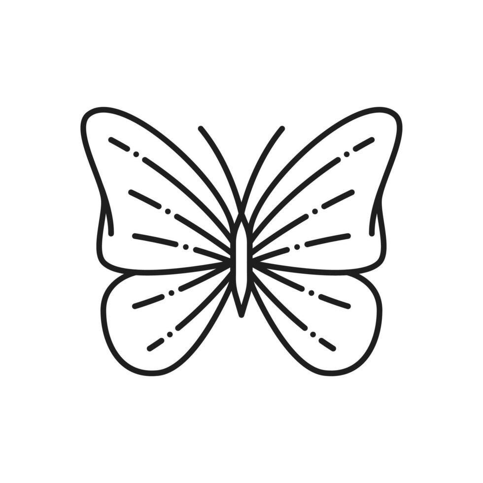 Schmetterling Linie Symbol zum tätowieren oder Insekt Ornament vektor