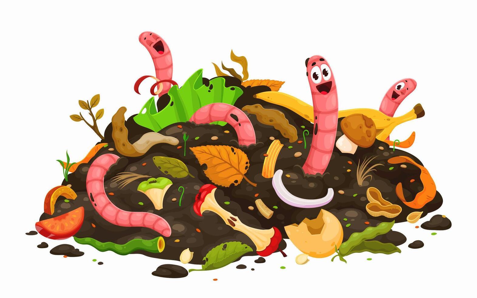 Kompost Wurm Zeichen im Boden, organisch Abfälle vektor