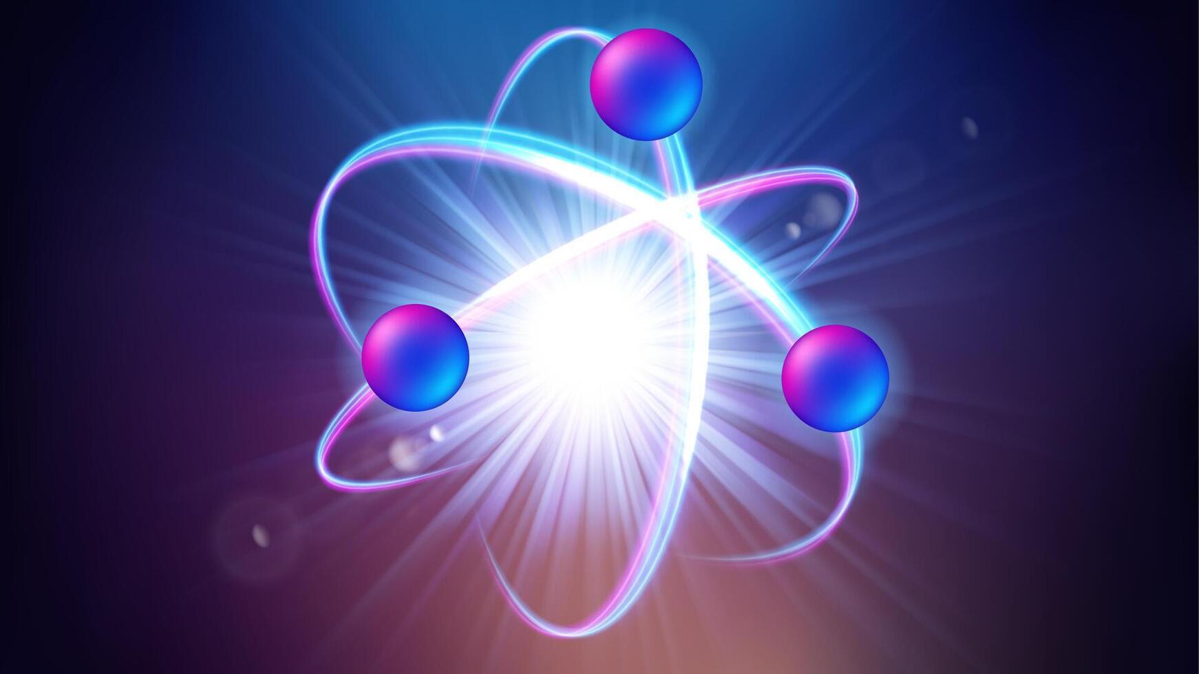 dynamisch Atom Licht Konzept, isoliert und einfach zu bearbeiten. Vektor Illustration