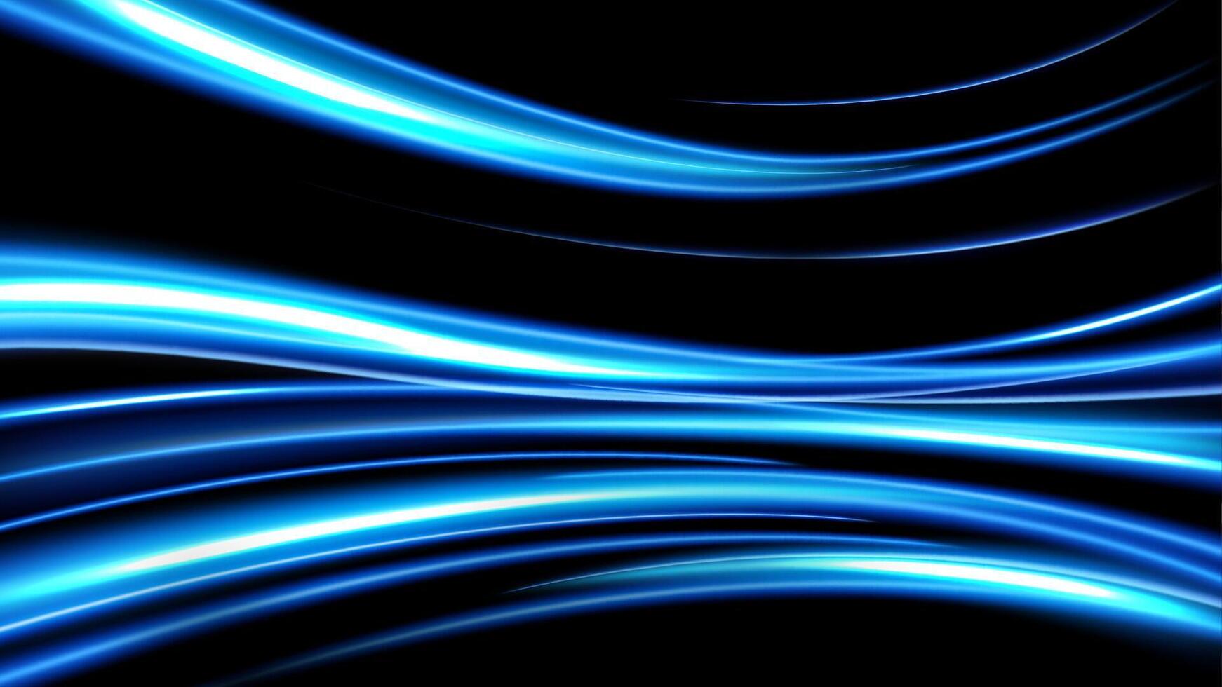 blå ljus spår, lång tid exponering rörelse fläck bakgrund, vektor illustration