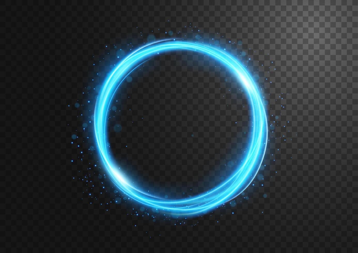 abstrakt blå ringa av ljus med blå gnistor, på en bakgrund, isolerat och lätt till redigera, vektor illustration