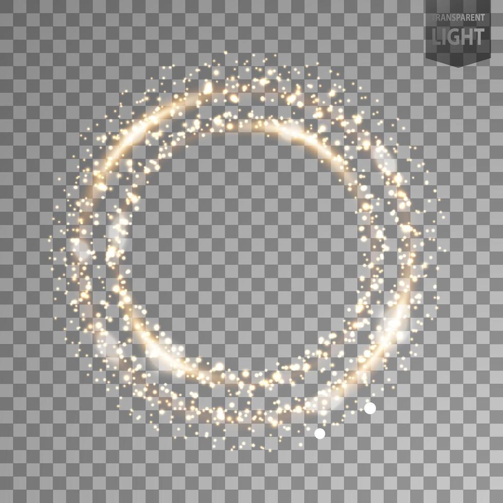 roterande guld ljus. isolerat på bakgrund, vektor illustration