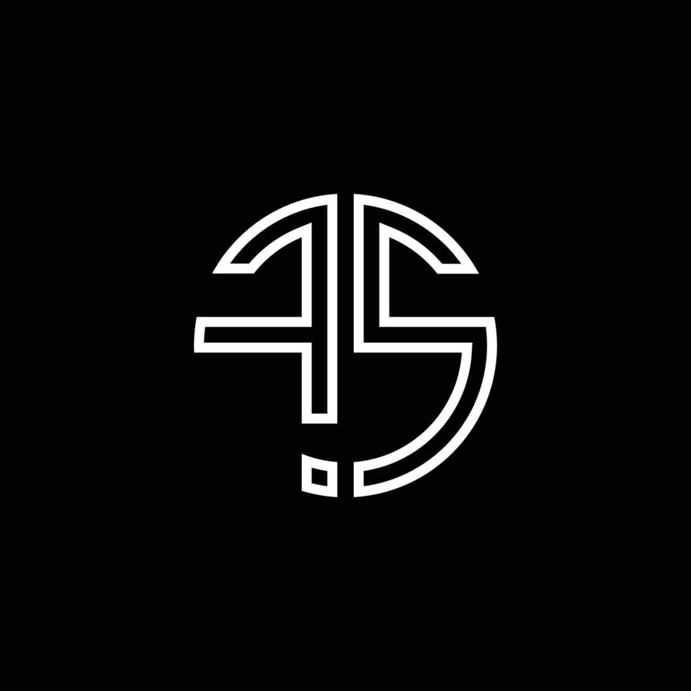 fs Monogramm Logo Kreis Band Stil Umriss Designvorlage vektor