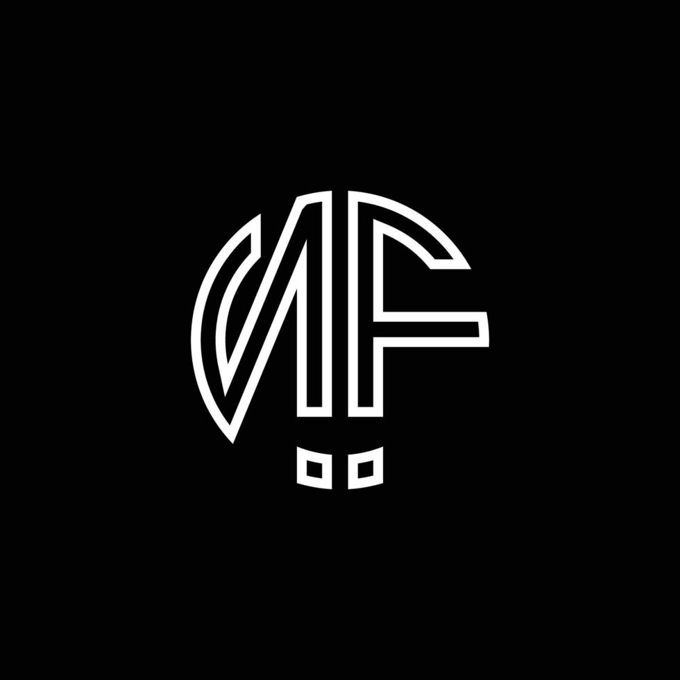 nf Monogramm Logo Kreis Band Stil Umriss Designvorlage vektor