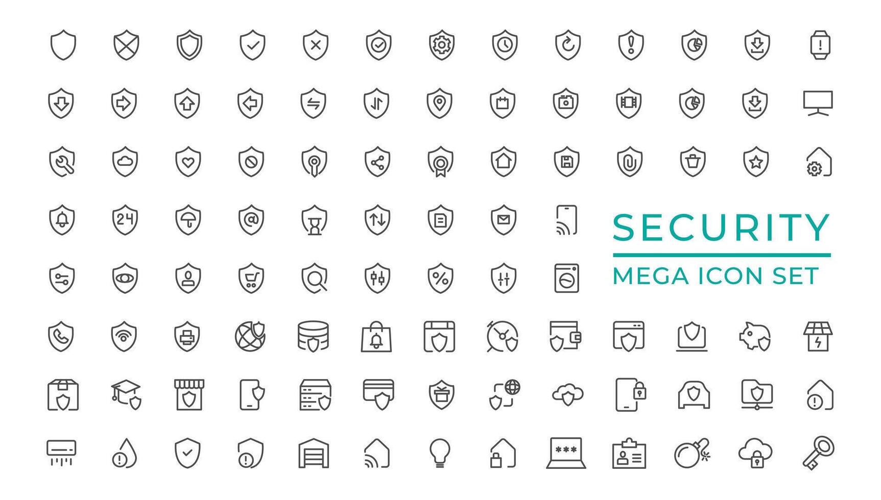 säkerhet uppsättning av webb ikoner i linje stil. cyber säkerhet och internet skydd ikoner för webb och mobil app. Lösenord, säkerhet systemet, finger skriva ut, spionera, elektronisk nyckel och Mer. vektor illustration