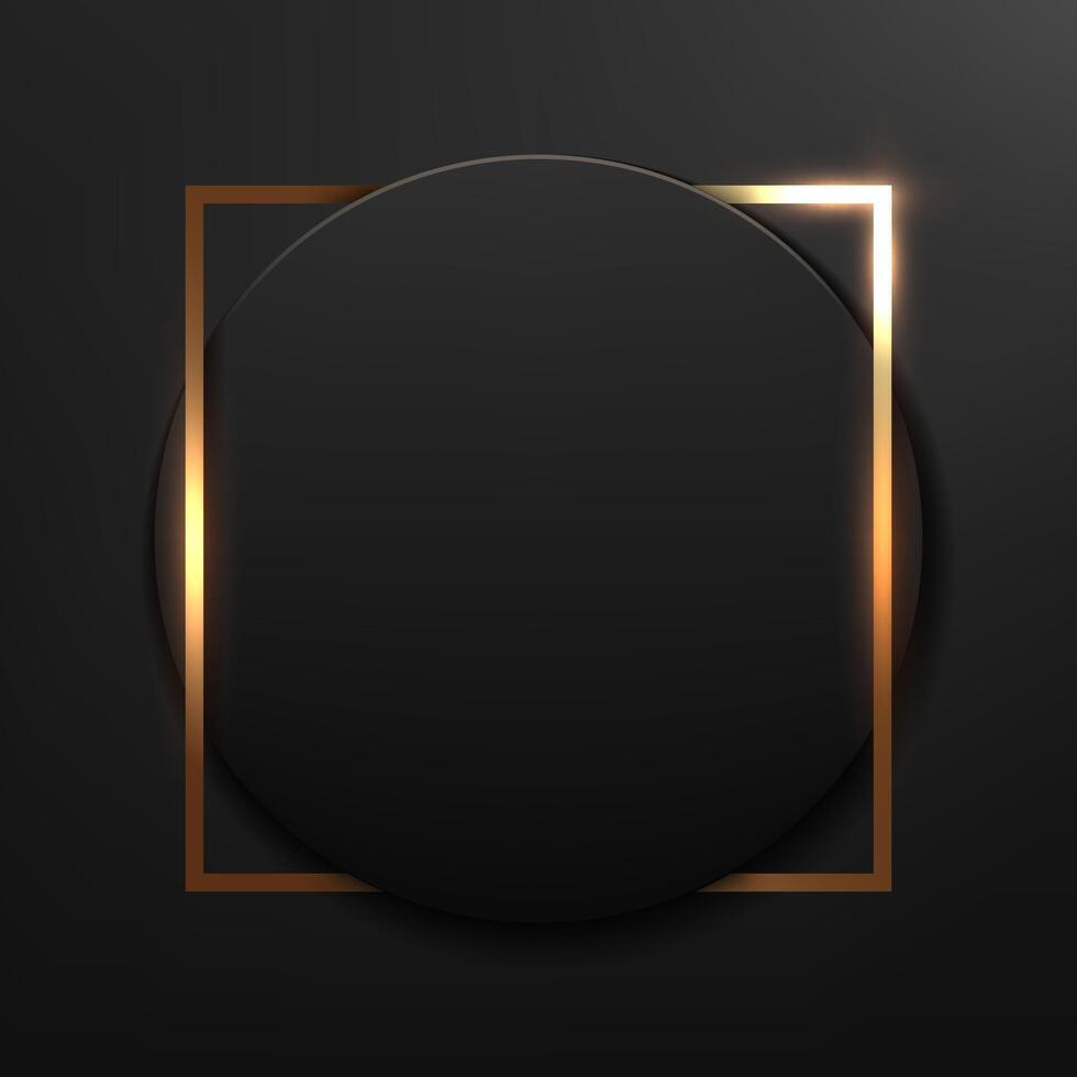 lyx svart och guld cirkel bakgrund, vektor illustration