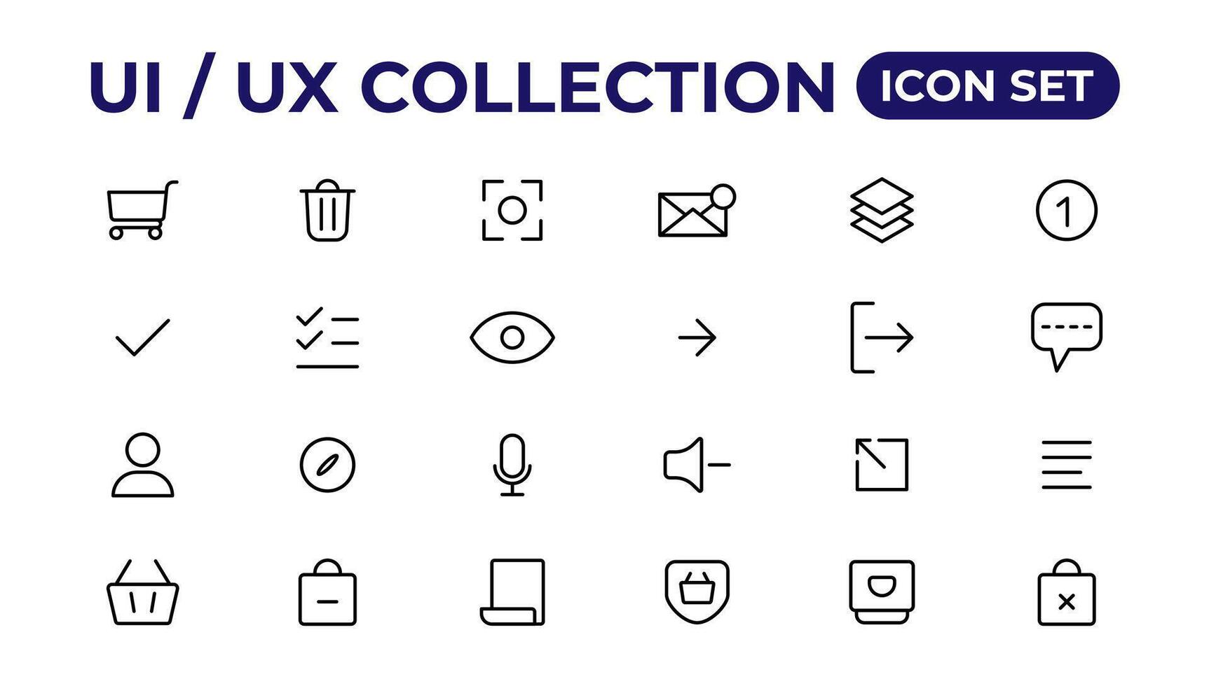 ui ux ikon uppsättning, användare gränssnitt iconset samling. vektor
