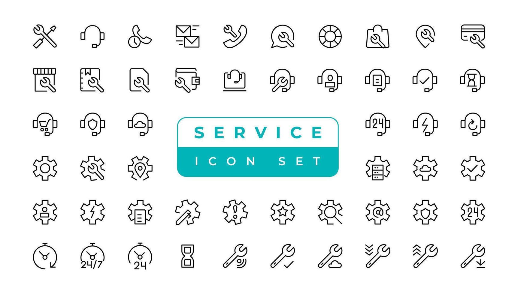kund service ikon uppsättning. som innehåller kund nöjd, bistånd, erfarenhet, respons, operatör och teknisk Stöd ikoner vektor