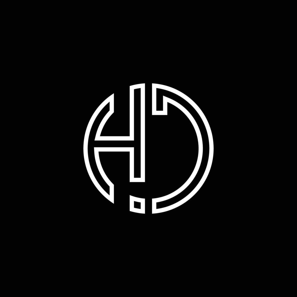 hc Monogramm Logo Kreis Band Stil Umriss Designvorlage vektor